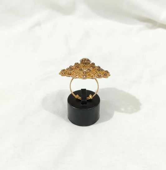 Golden Adjustable Ring for Women Wedding Party Wear