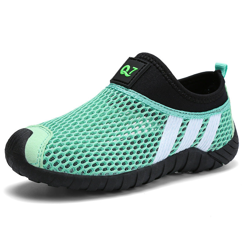 Kids Breathable Mesh Shoes Orange Navy 5-12Y