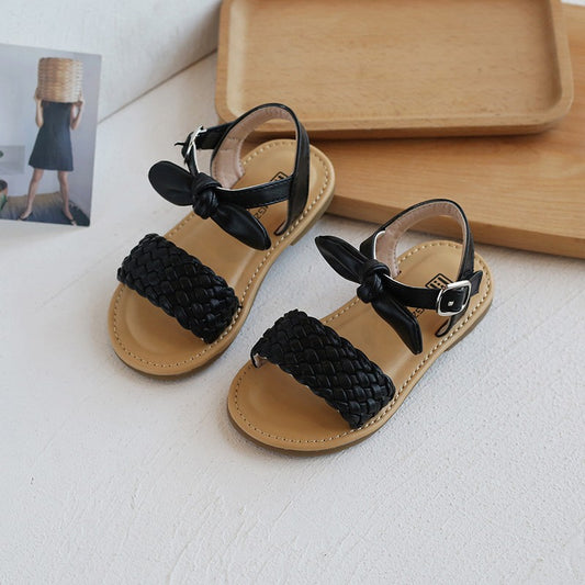 Girls Princess Bow Sandals Black Summer Wear