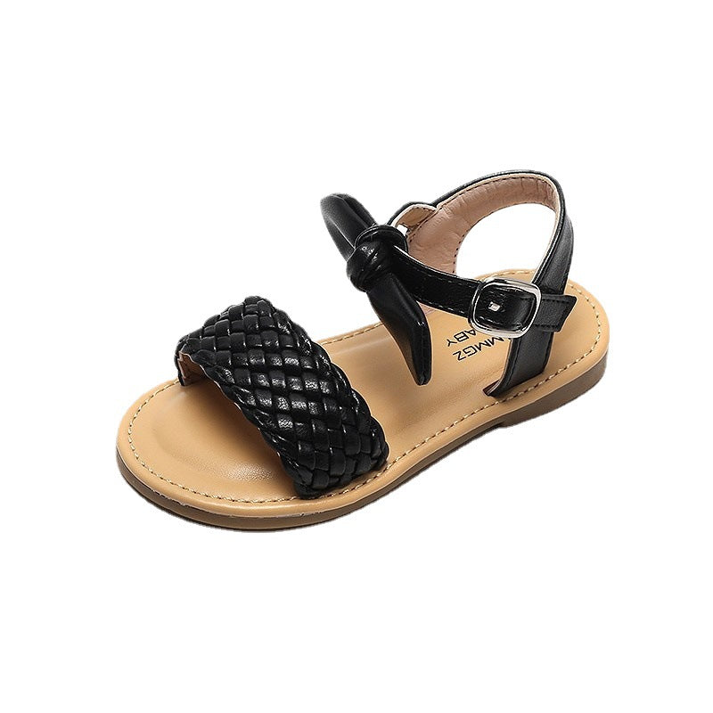 Girls Princess Bow Sandals Black Summer Wear