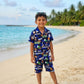 Boy's Orignal Dhanak Printed Shirt And Shorts Set