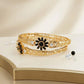 2 Pcs Modern Design Gold Plated Crystal Kara Bangle
