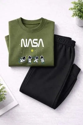 2 Pcs Boy's Cotton Printed Tracksuit