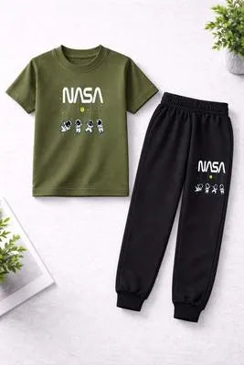 2 Pcs Boy's Cotton Printed Tracksuit