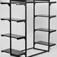 Black Iron Clothes Rack with 5 Shelves for Home Organization