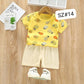 Kids Pineapple Print Night Suit Yellow Cream