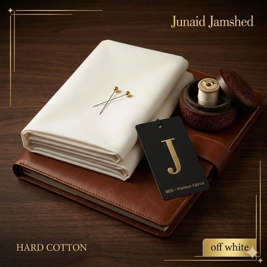 Unstitched Hard Cotton Suit Off White for Men