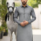 Men Cotton Self Print Suit Grey 3.5 Gazz