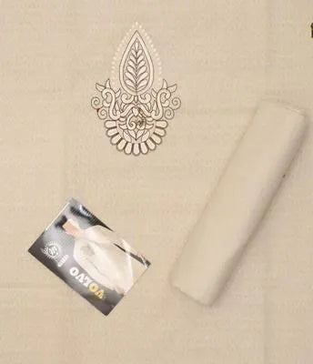 Unstitched Cotton Kurta Trouser Set Off-White Eid Wedding Suit