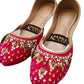 Women's Pink Velvet Rhinestone Fancy Khussa Shoes