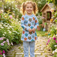 Summer Collection 2 Pcs Girl's Baby Doll Printed Shirt And Trouser