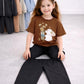 2 Pcs Girl's Cotton Printed Tracksuit