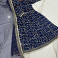 Blue Raw Silk Embroidered 3Pcs Girls Lehenga Set for Eid