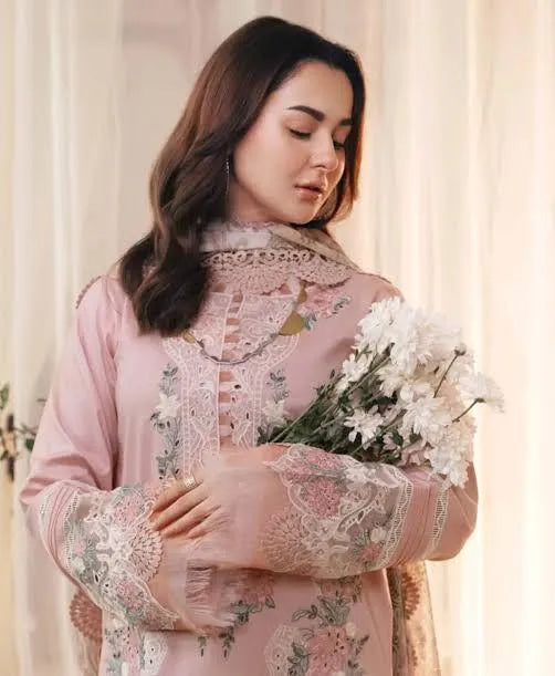 JADE 3 Pcs Unstitched Chikankari Embroidered Suit