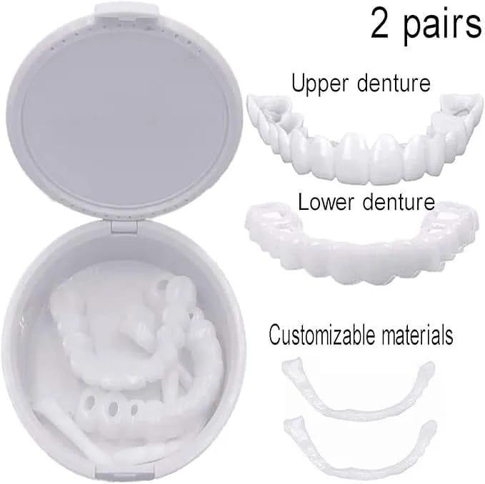 Snap On Fake Teeth White ABS Comfort Fit
