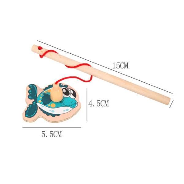 Magnetic Wooden Fish Toy Set for Kids Educational Play