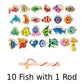 Magnetic Wooden Fish Toy Set for Kids Educational Play
