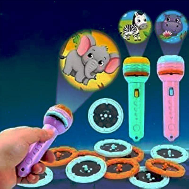 HD Projection Flashlight for Kids Wall Projection 90°