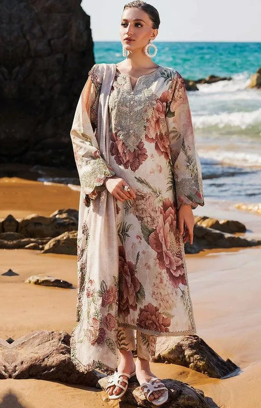 LAWAN 3P Embroidered Floral Gown Set for Women