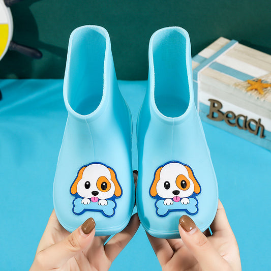 Sky Blue Cartoon Puppy Rain Boots for Kids