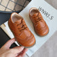 Kids Leather Shoes White Black Brown Lace Up Spring 2024