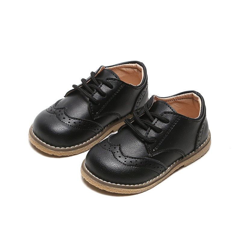 Kids Leather Shoes White Black Brown Lace Up Spring 2024