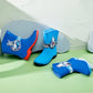 Children's Blue Rain Boots with Cat Design Non-Slip Sole
