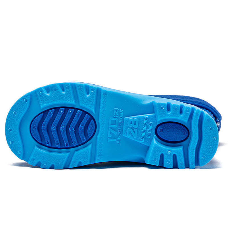 Children's Blue Rain Boots with Cat Design Non-Slip Sole
