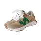 Kids White Korean Lace-Up Sports Shoes for Girls